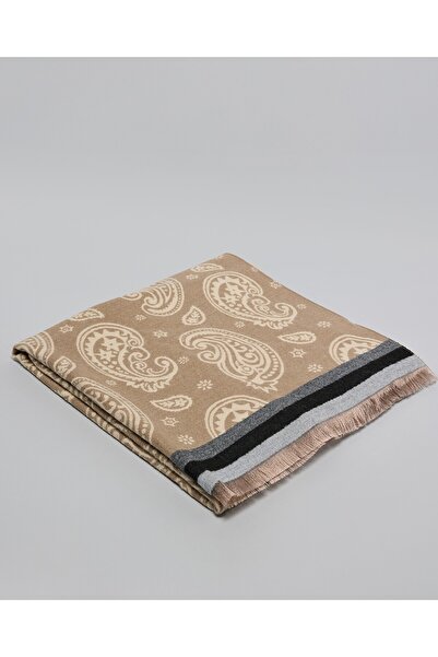 R&B وشاح نسائي منقوش باللون البيج