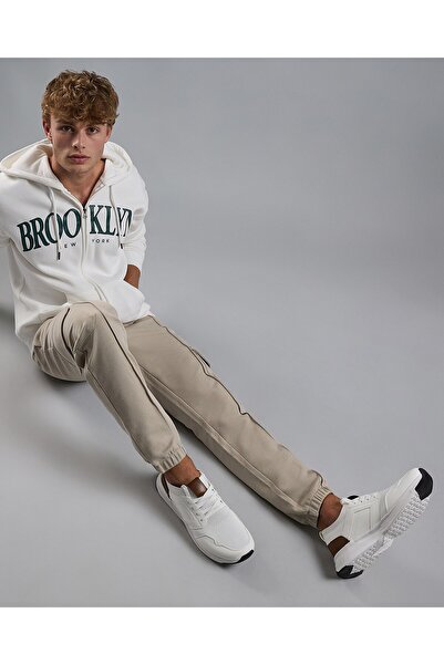 R&B Ivory Men's Color Block Lace Up Sneakers