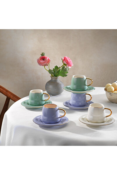 Schafer Vogue 6 Kişilik Kahve Fincan Seti-12 Parça-Çok Renkli