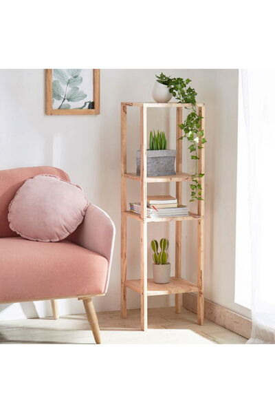 Macco Çok Amaçlı Dekoratif Kitaplık - Natürel - 60x35x35 cm