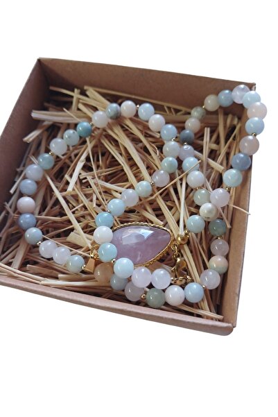 UrlaNumis Morganit taşı kolye (6 mm A kalite)