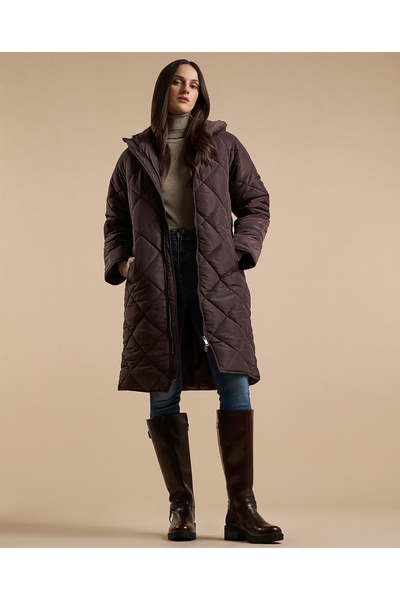 R&B Quilted Puffer Jacket with Zipper Closure