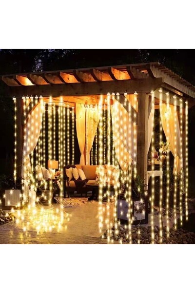 JollyMag Vianočná inštalácia, modrý prepojiteľný záves, 3x3 m, 352 LED diód, ...