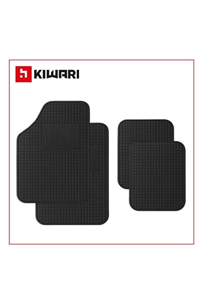 Kiwari Set of 4 Strong Car Mats, Universal, PVC, Black