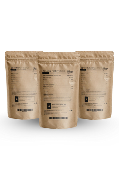OnlineÇiftçi Tanışma Paketi Net 1.2Kg (Badem, Fındık, Antep Fıstığı)