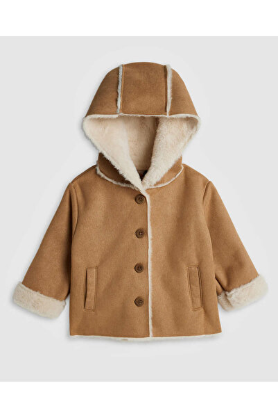 R&B جاكيت بغطاء رأس ألوان متباينة مع زر للإغلاق