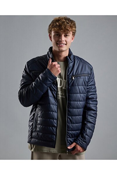 R&B سترة مبطنة منفوخة مع سحاب للإغلاق