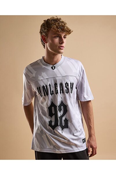 R&B Printed Active T-Shirt with Crew Neck and Short Sleeves