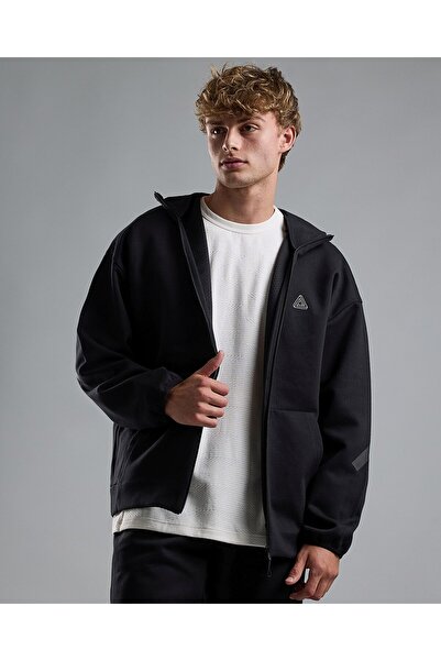 R&B Logo Detail Hooded Jacket with Long Sleeves