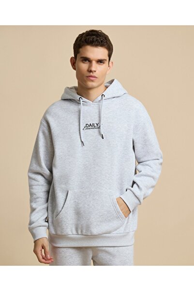 R&B Printed Hoodie with Long Sleeves