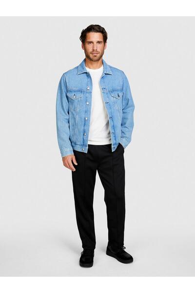 Sisley Ανδρικό τζιν μπουφάν 100% Koton Slim Fit 323A2V8JSN02B-SIS901