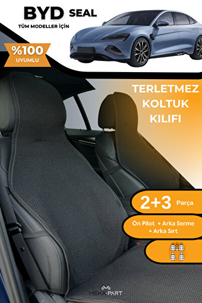 TREND Anti-Sweat Car Seat Protector Cover 100% Cotton 5-Piece Full Set Black Byd Seal