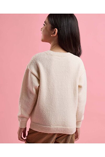 R&B Sequined Sweater with Crew Neck and Long Sleeves