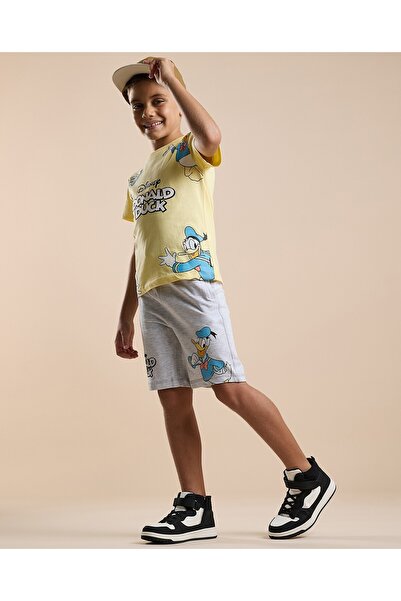 R&B Donald Duck Print Sweatshorts with Drawstring Waist
