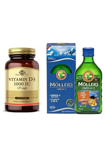 Solgar Vitamin D3 1000ıu 100 Kapsül + Möller's Omega 3 Balık Yağı 250 Ml