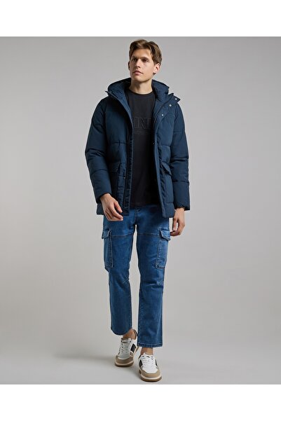 R&B Zippered Hooded Puffer Jacket with Long Sleeves