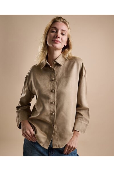 R&B Solid Shirt with Classic Shirt with Long Sleeves