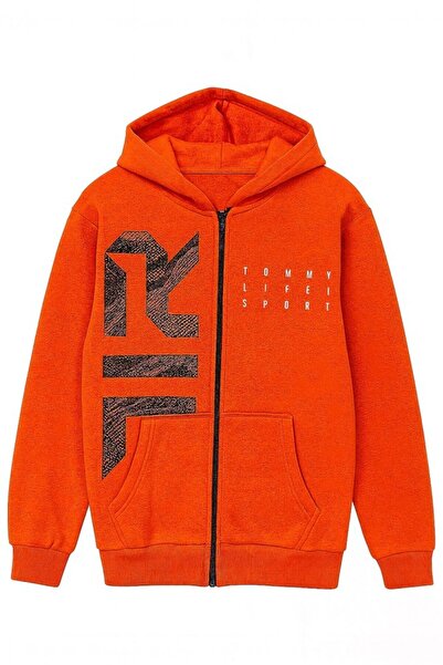 TOMMY LIFE Φούτερ με φερμουάρ για αγόρια Φούτερ για αγόρια με φερμουάρ Πορτοκαλί