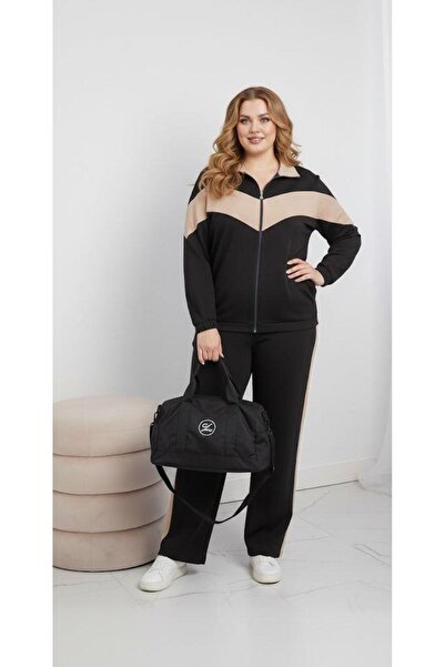 Koza Butik Дамски комплект спортен екип с дълъг ръкав, цип и яка 8216-26