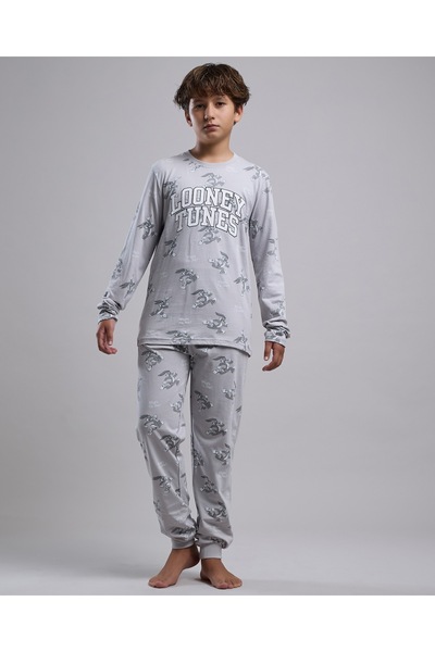 R&B Grey Boy's Looney Tunes Print Pyjama Set