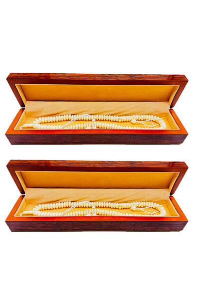 M.A Traders Original Camel Bone Rosary Set of 2 Tasbihs, 100 Beads Each-10mm bead Size, (2 Tasbih with 2 Boxes)