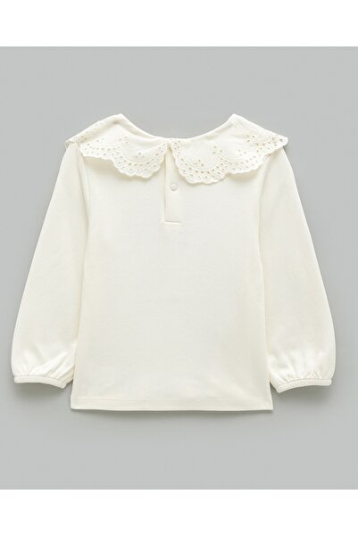R&B Embroidered Top with Baby Collar and Long Sleeves