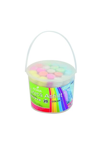 Ecada Chalk, Color Multicolor, Material Calcium Carbonate, Round Shape, 20 pcs/Bucket