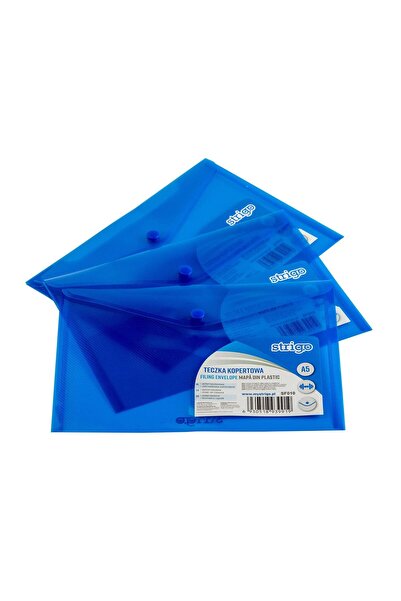 Strigo PP A5 stapled envelope folder, blue SF010
