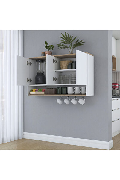 Industrial Living Modern MDF Çok Amaçlı Dolap, 1. Sınıf Malzeme, Duvara Monte, Kolay Kurulumlu Tasarım