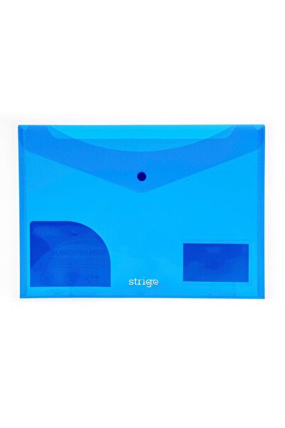 Strigo Envelope folder with staple and two pockets A4, blue SF003