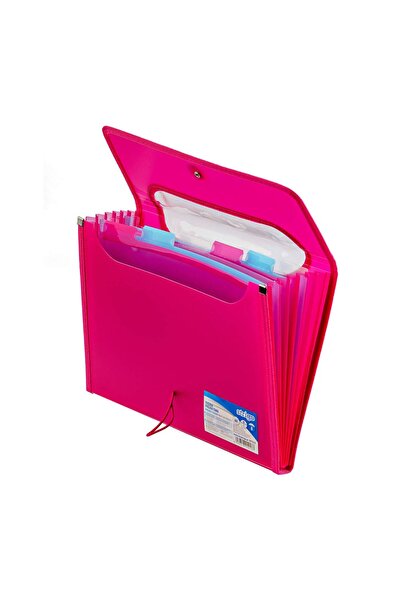 Strigo Expandable plastic folder A4, 6 compartments, pink SF032