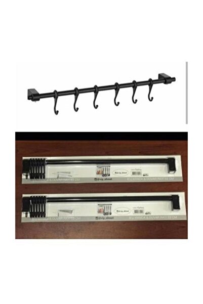 Silkyreal Siyah Metal Mutfak Banyo Askısı Çok Amaçlı Askı Ferforje Metal Askı...
