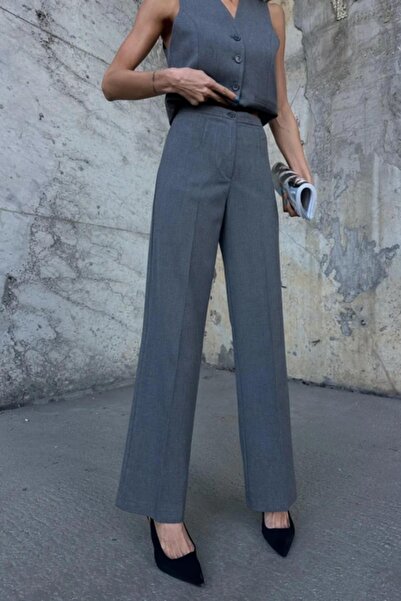 mylove Double Palazzo Pants Dark Gray