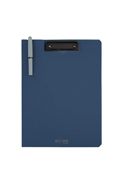 Strigo A4 vertical clipboard, pen holder, navy blue SF066
