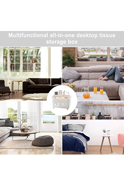 Flippy Napkin Holder, ABS Multifunctional Box, Personal Items Holder, Office, 21x15x13 cm, White