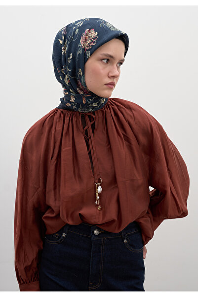 Fresh وشاح جينيفي ديسن من القطن والفسكوز باللون الأزرق الداكن