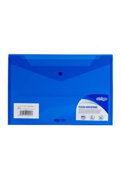 Strigo Envelope folder with staple and two pockets A4+, blue SF019
