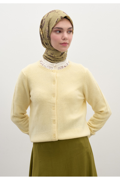 Fresh وشاح جاردن جوي من القطن والفسكوز باللون الكاكي