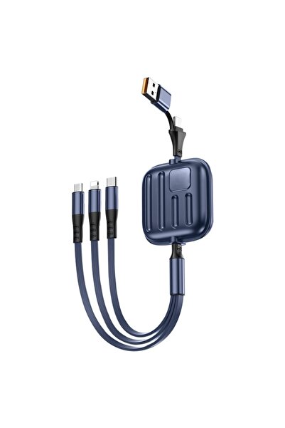 iUni Cablu de încărcare rapidă 5 în 1, retractabil, B23, încărcare rapidă, US...