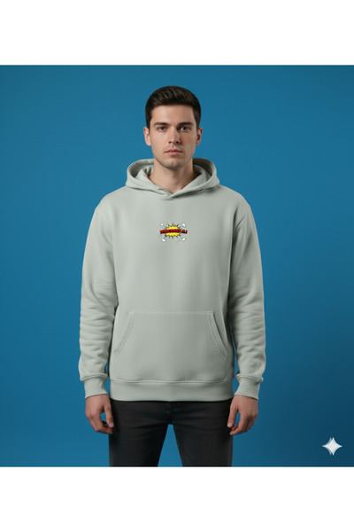 By Caspita Fashion Lenithra Pop Art Muhammed Ali Back Printed Unisex Oversize Gray Hoodie