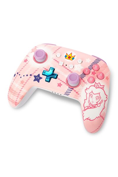 Powera Controller fara fir, Enhanced Wireless, Princess Peach Plaid