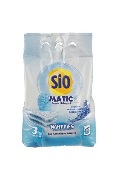 Sio Detergent de rufe praf Matic - Albe, 3kg, 40 spalari