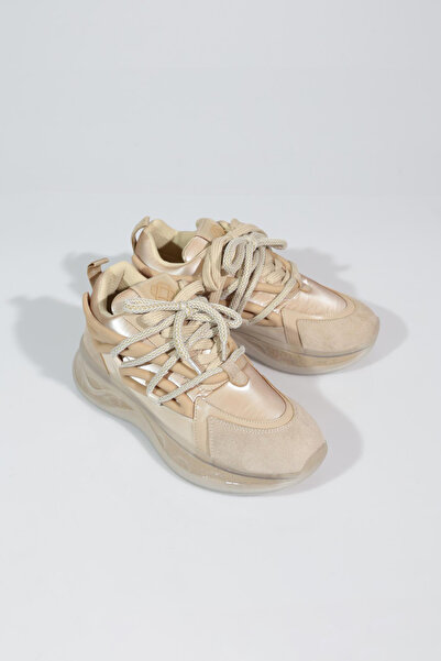 DGN B1014 Women's Thick Sole Lace-Up Sneakers Shoes