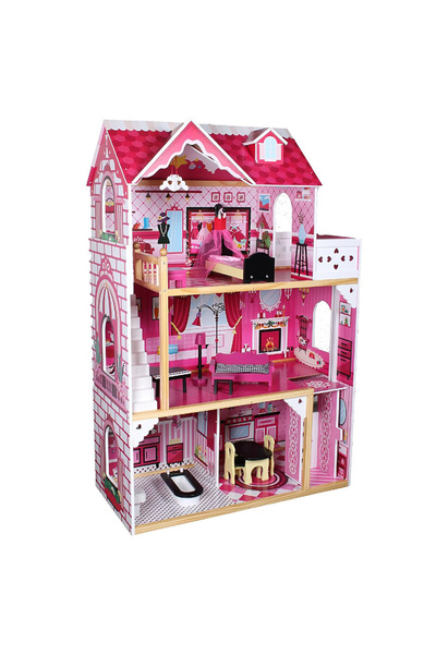 Little Story Wooden Dollhouse Triple Floor Extra large w/ Escalator, Furnitur...