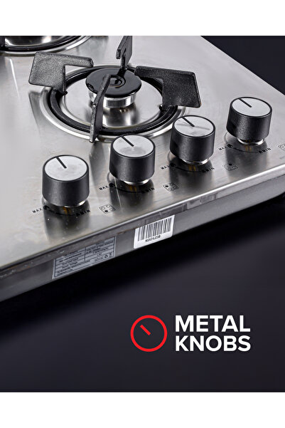 Olsenmark 4 Burner Built-In Gas Hob OMCH1824 Stainless Steel Top, Battery Ignition