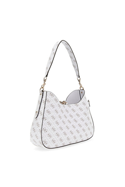 Guess Women's Brenton Small Hobo Handbag - White Elegant Design, -Friendly Materials, Stylish