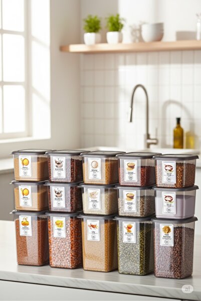 Buclee 15-Piece Food Storage Container Set with Airtight Lids - Kitchen Organizer Legume Storage Container