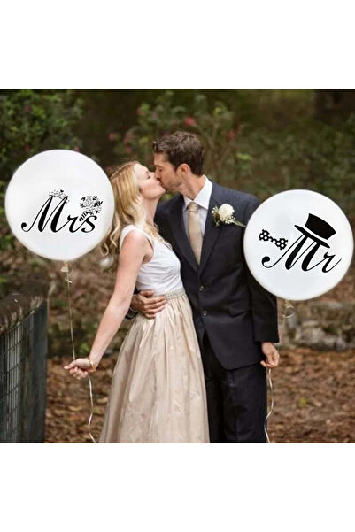vivimall Set 10 Latex Balloons, Mr&Mrs Just Married, 2.8 G, 30 Cm