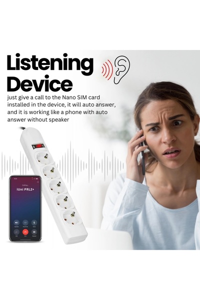 iUni Spy Microphone in Extension Cord, real-time listening, voice activation PRL2+