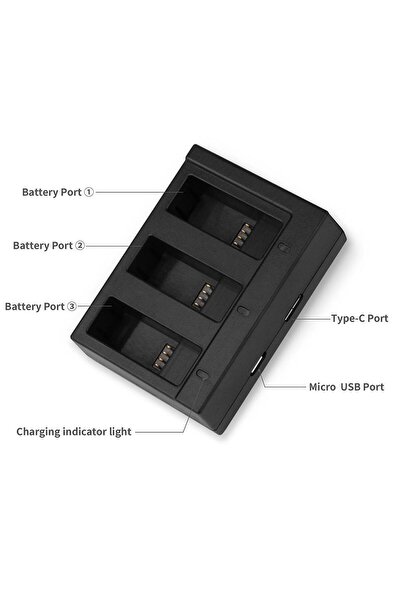 SHOOT Тройно зарядно за батерии на GoPro Hero 5 / 6 / 7